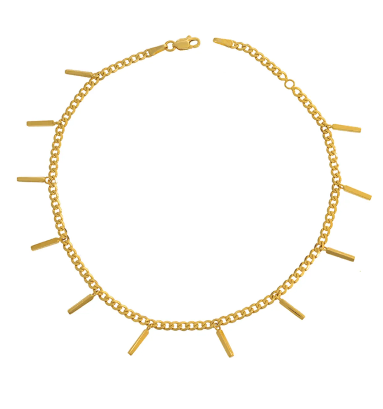 14K STATION STAPLE ANKLET