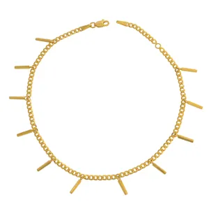 14K STATION STAPLE ANKLET