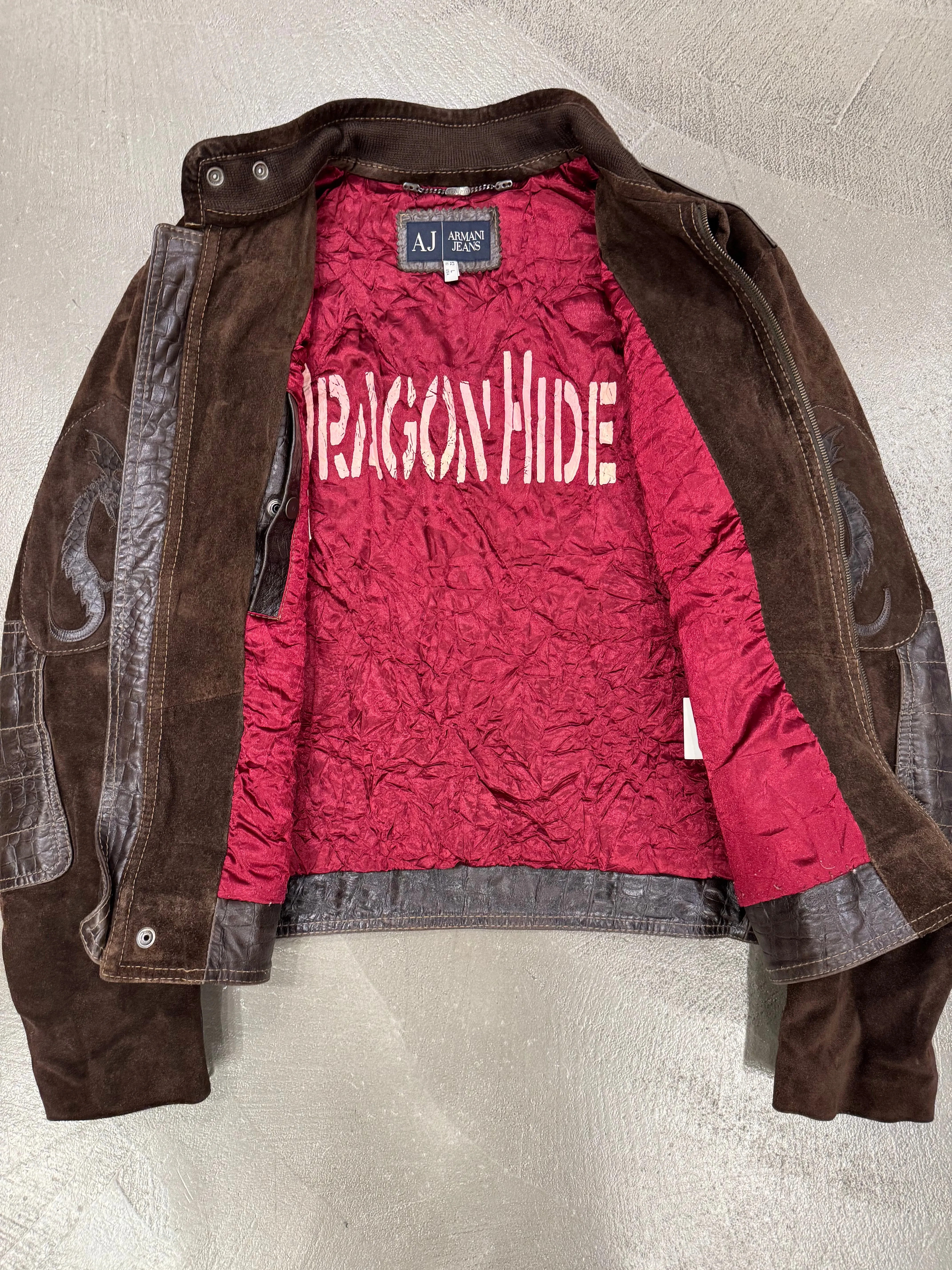 1990s Armani Dragon Hide leather skin jacket
