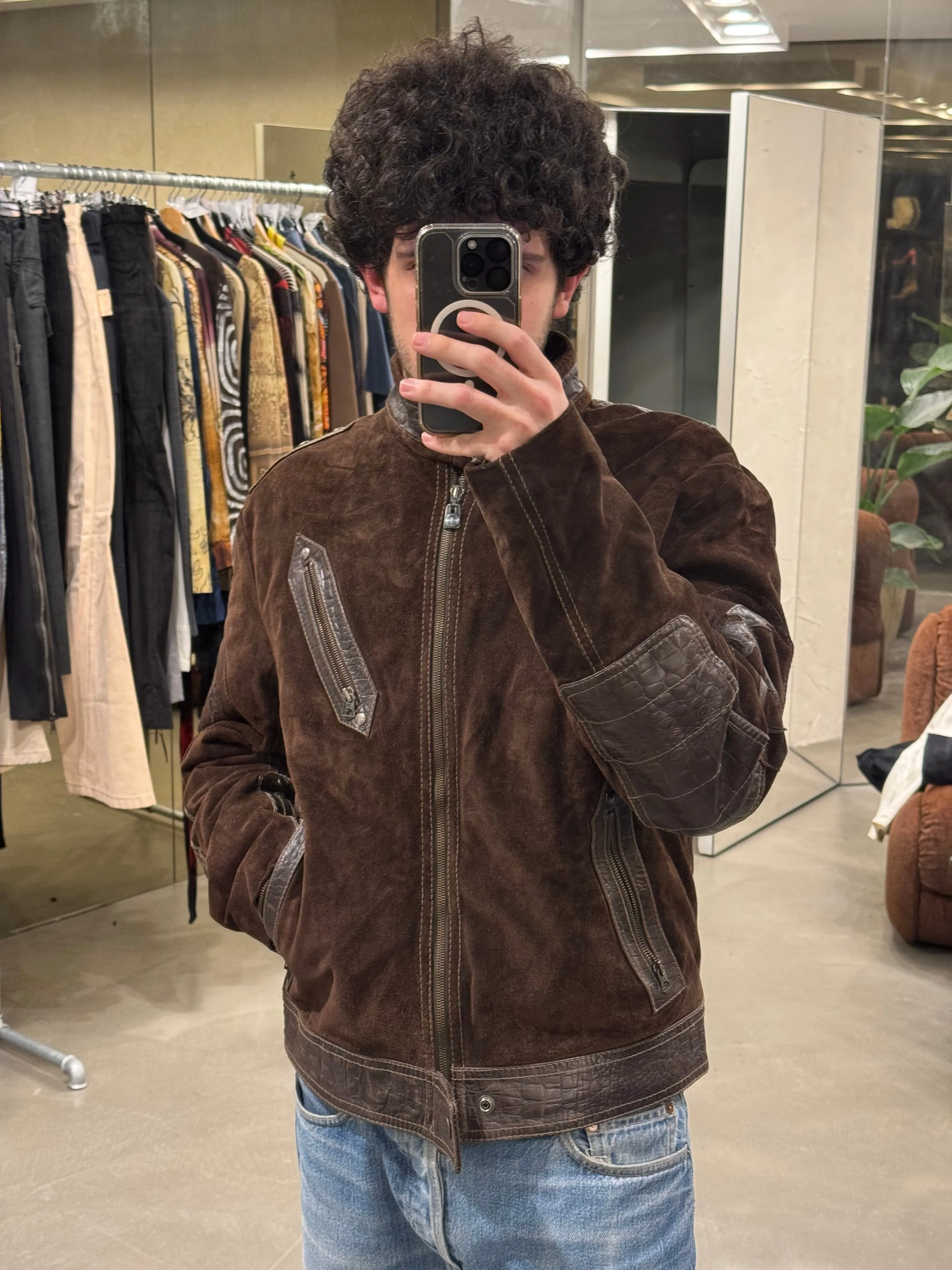 1990s Armani Dragon Hide leather skin jacket