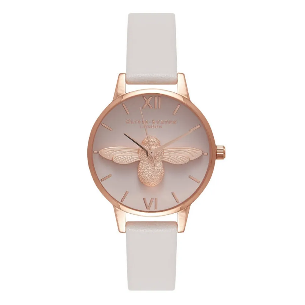 3D Bee Blush Dial Blush and Rose Gold Watch