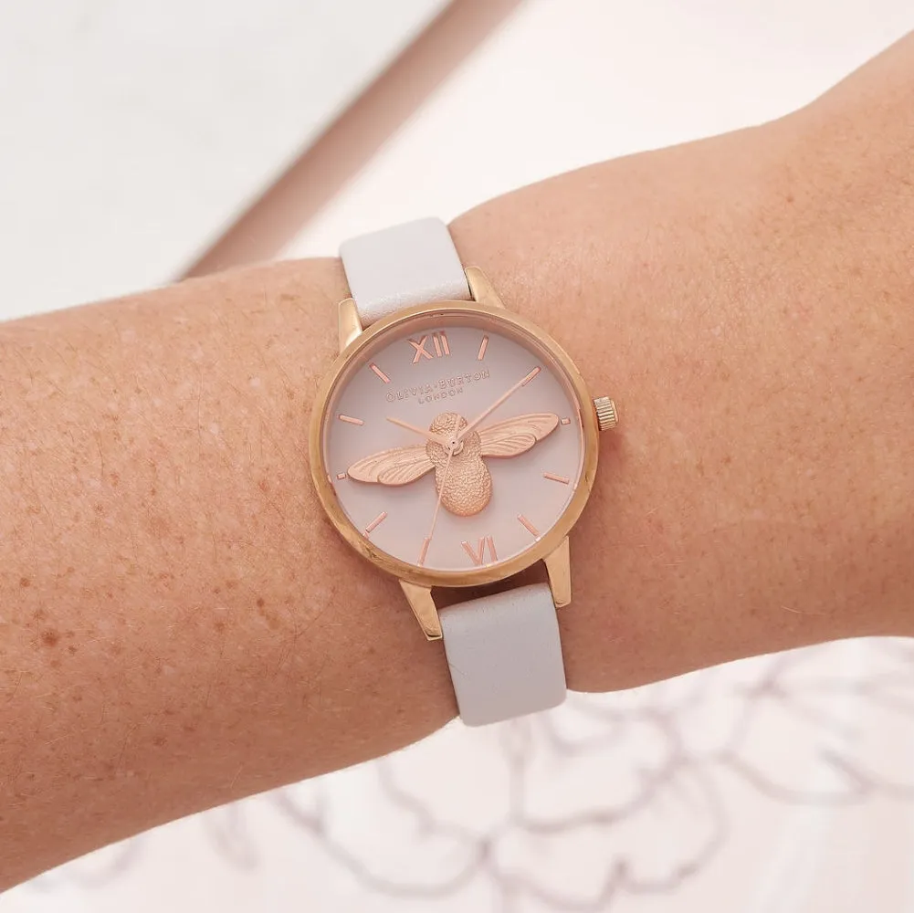 3D Bee Blush Dial Blush and Rose Gold Watch