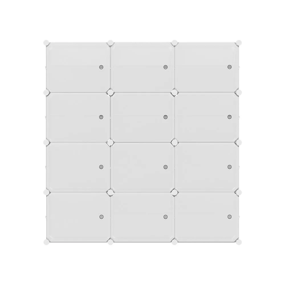 Artiss Shoe Rack DIY 12 Storage Cube Stackable White