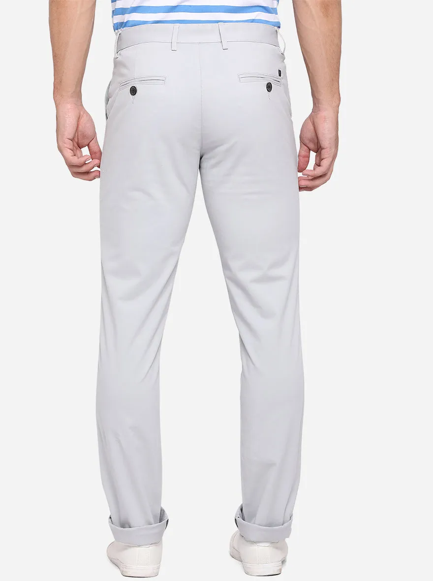 Ash Grey Solid Uno Fit Casual Trouser | JadeBlue