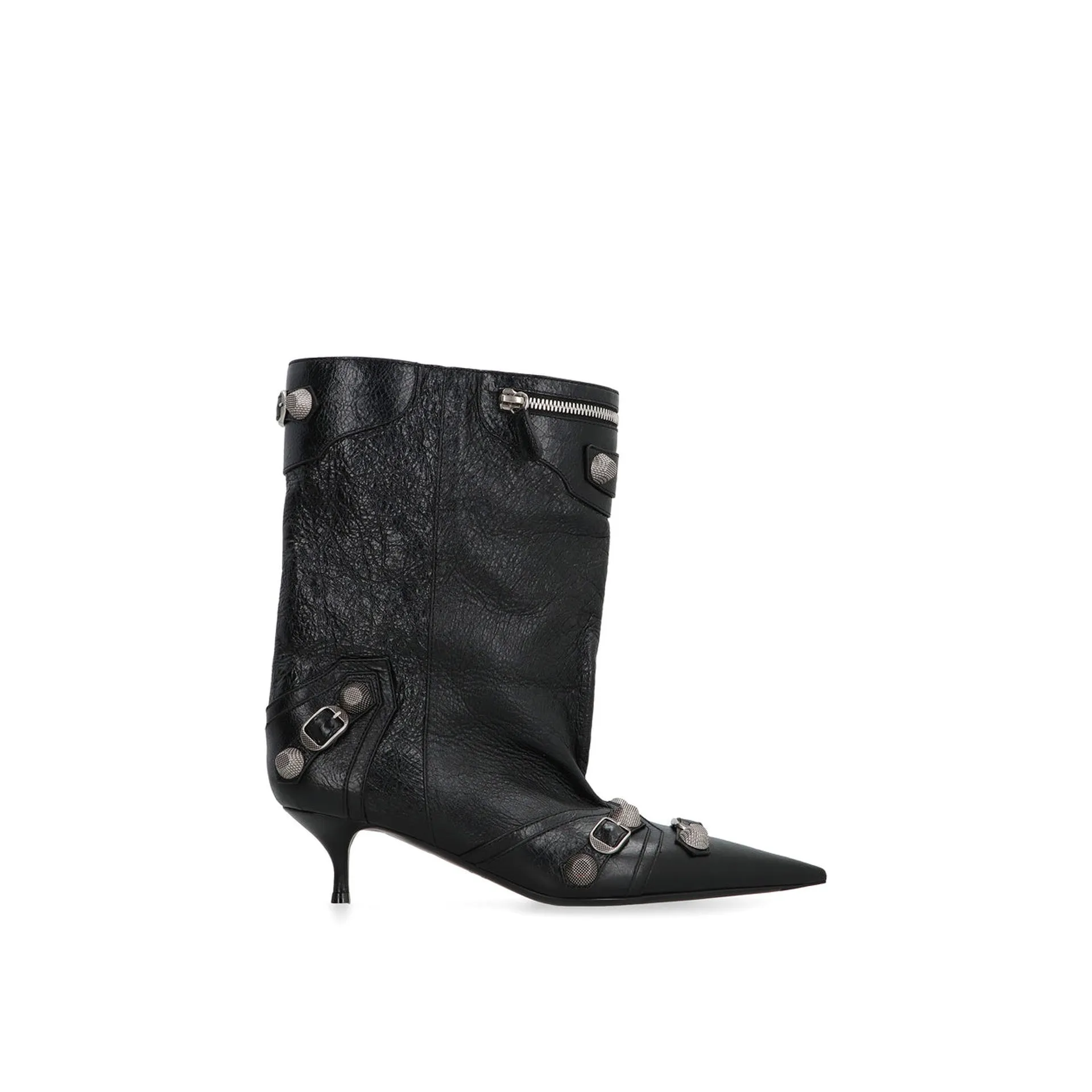 BALENCIAGA Cagole Leather Ankle Boots - 5 cm Heel