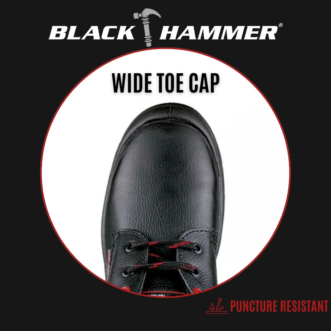 Black Hammer Men Low Cut with Fastlock Safety Shoe BH-1505-BI