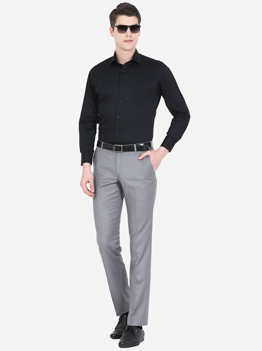 Black Solid Slim Fit Formal Shirt | Greenfibre
