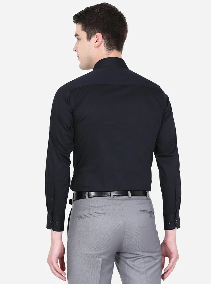 Black Solid Slim Fit Formal Shirt | Greenfibre