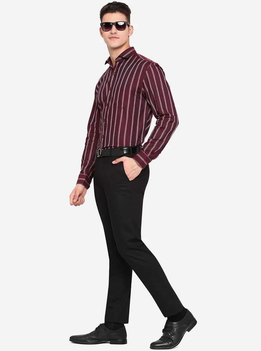 Black Solid Super Slim Fit Formal Trouser | JadeBlue
