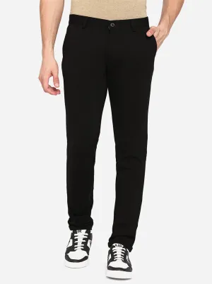 Black Solid venice Fit Casual Trouser | JadeBlue