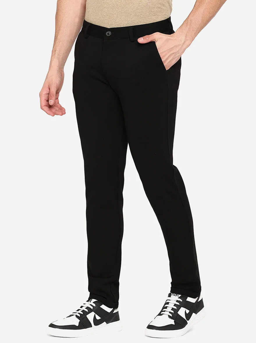 Black Solid venice Fit Casual Trouser | JadeBlue