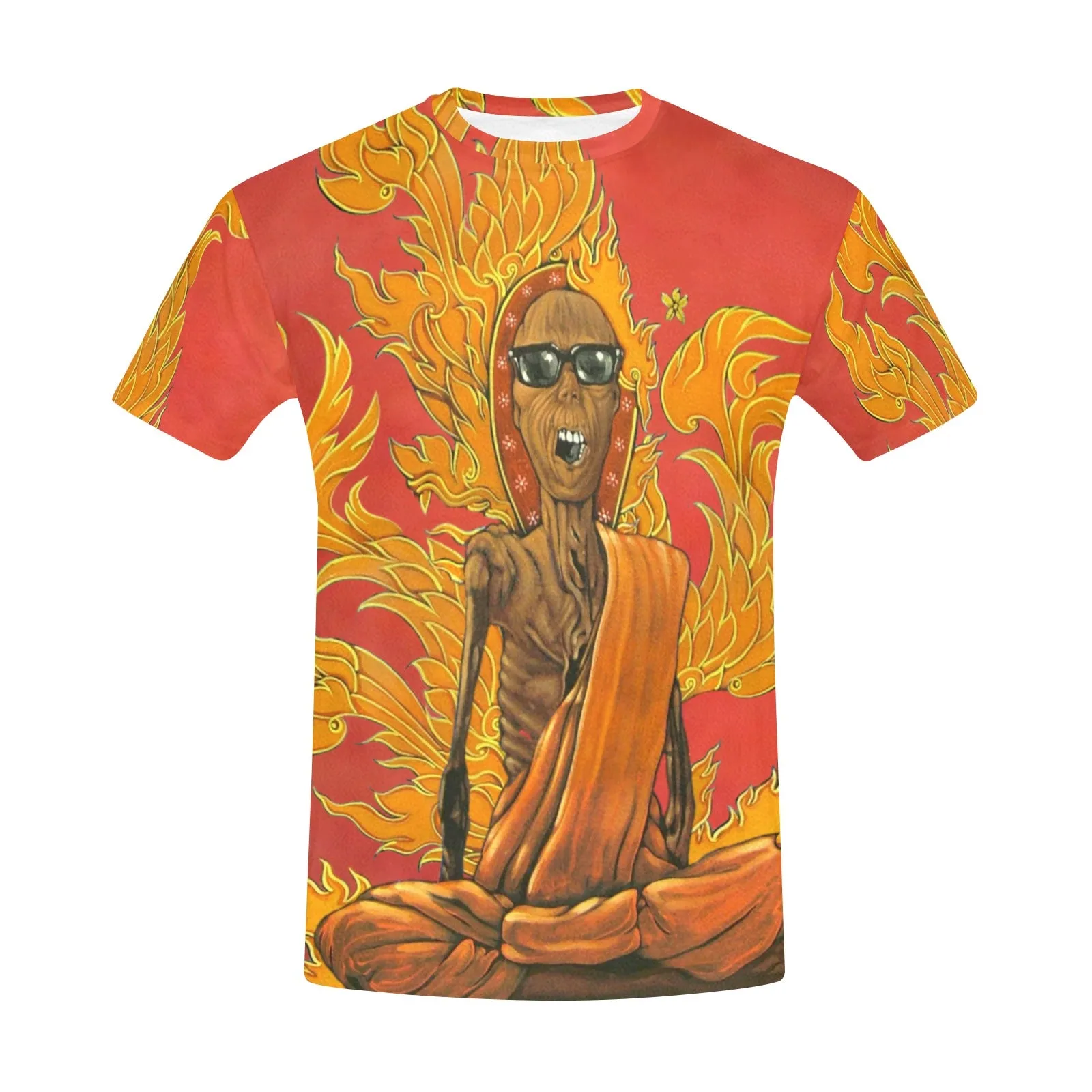 Burning Monk Men's Crew Neck T-shirt