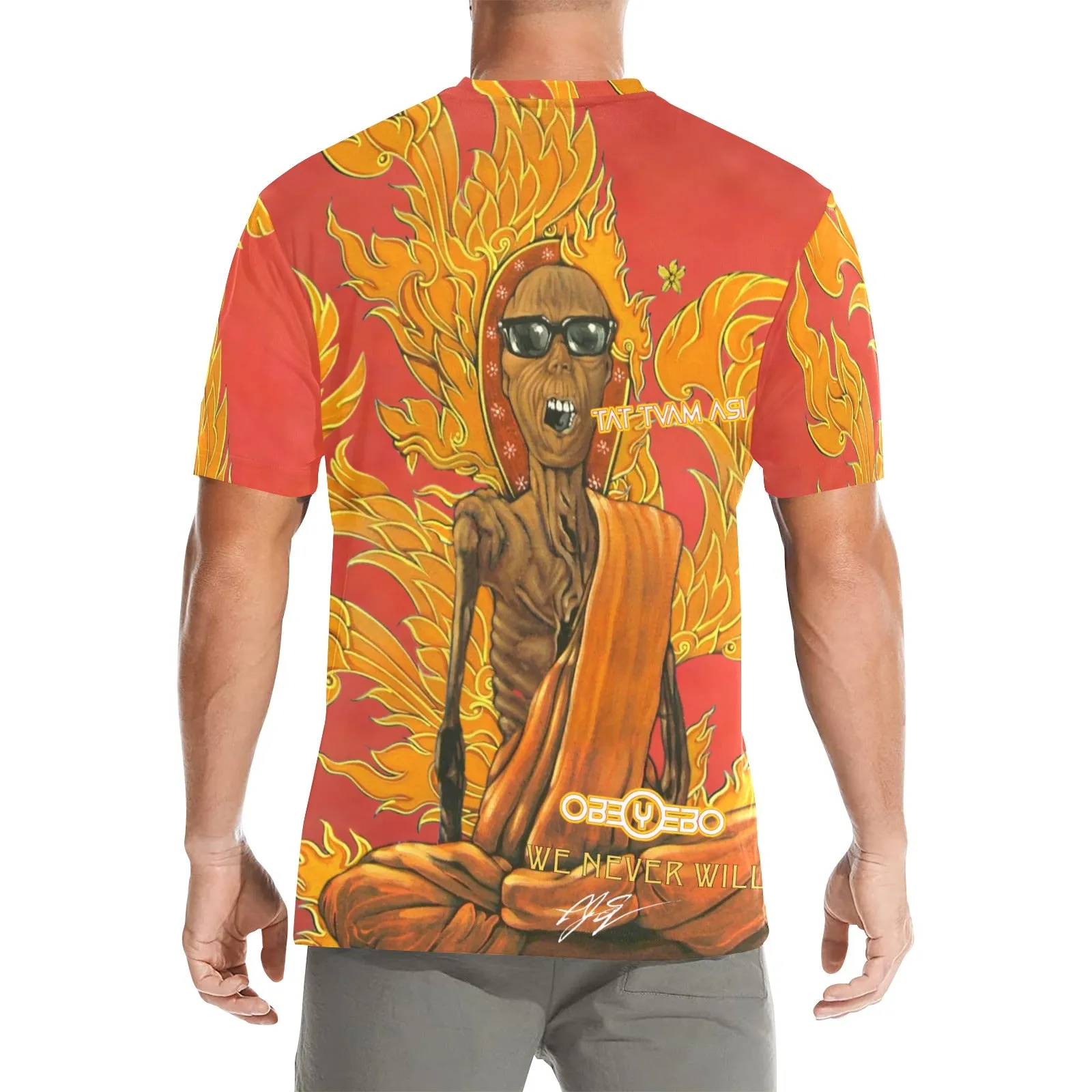 Burning Monk Men's Crew Neck T-shirt