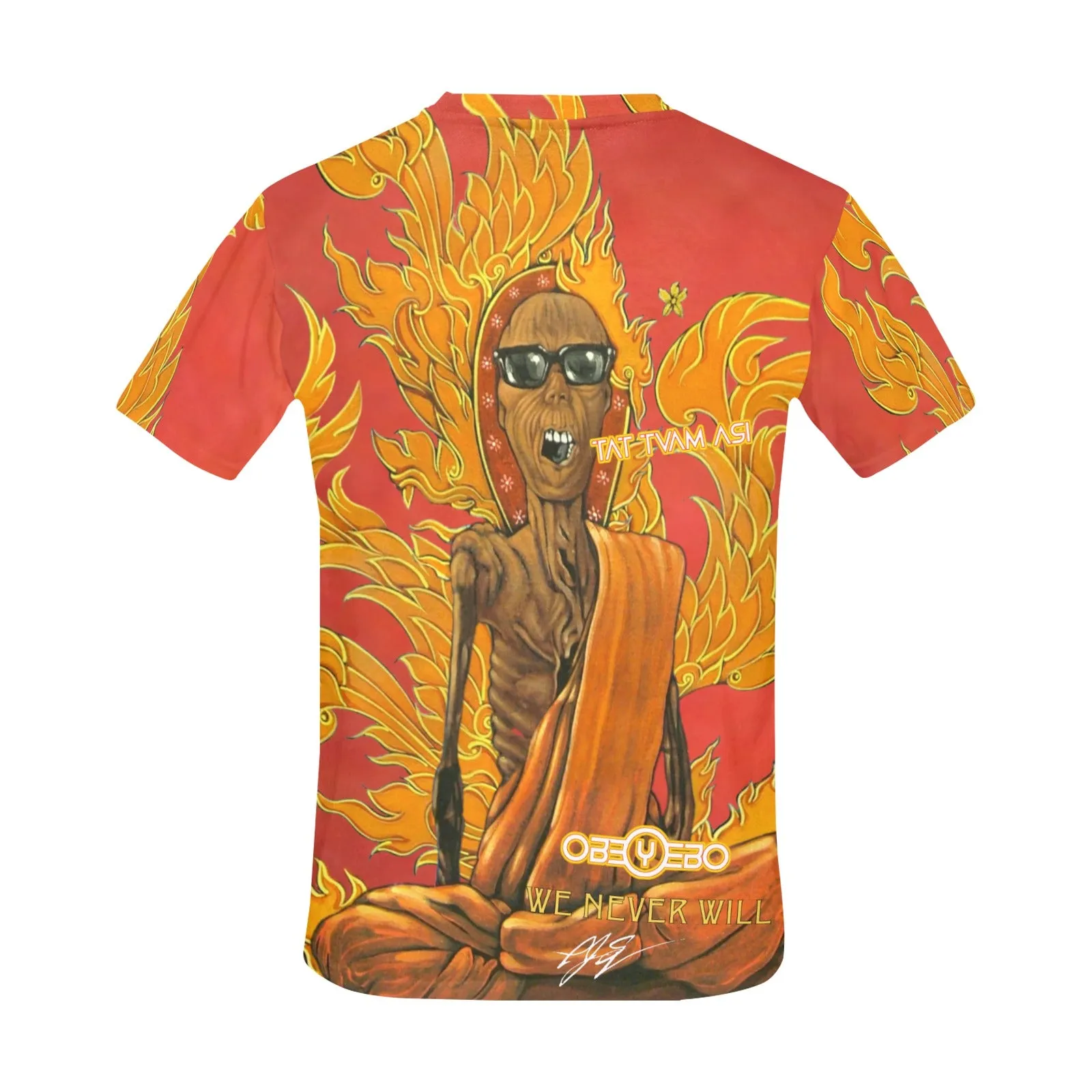 Burning Monk Men's Crew Neck T-shirt