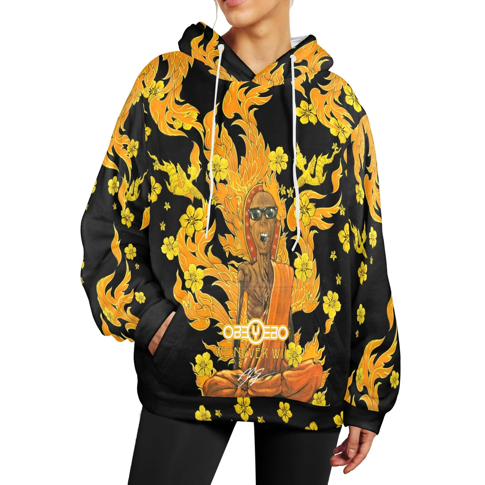 Burning Monk Women's Flannel Hoodie