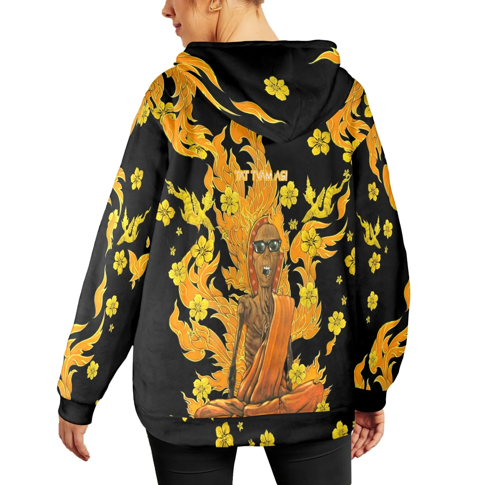 Burning Monk Women's Flannel Hoodie