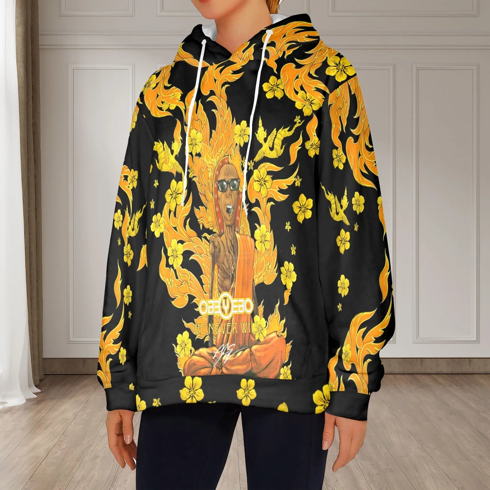 Burning Monk Women's Flannel Hoodie