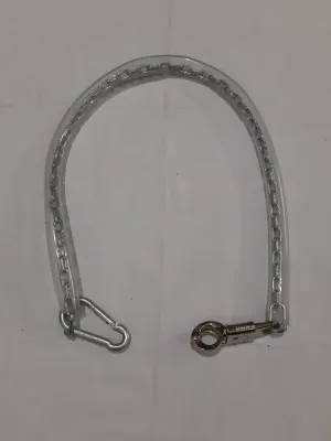 Chain covered in transparent plastic