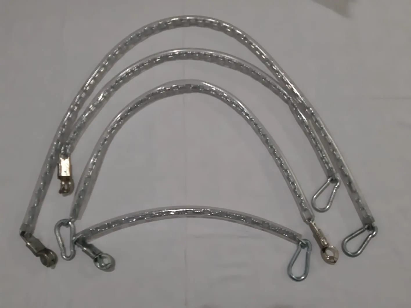 Chain covered in transparent plastic