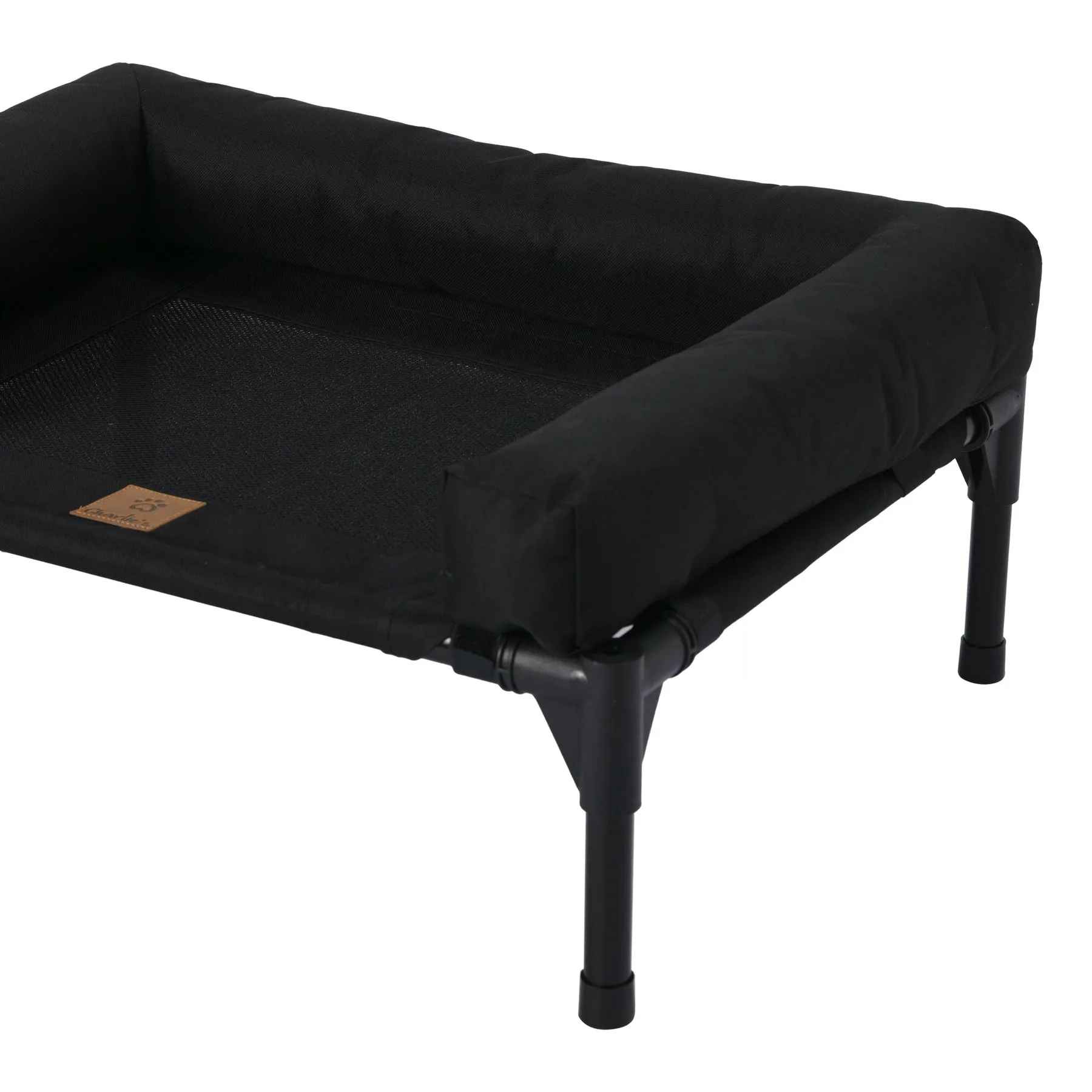 Charlie's Elevated Trampoline Bolster Sofa Dog Bed Black Medium