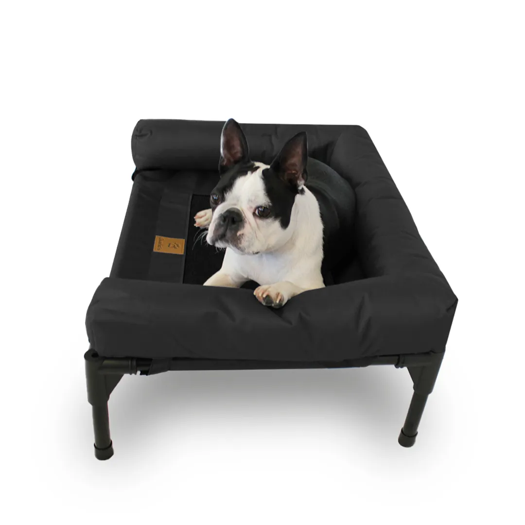 Charlie's Elevated Trampoline Bolster Sofa Dog Bed Black Small