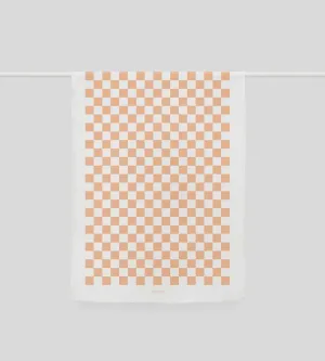 Checkers Teatowel - Peach