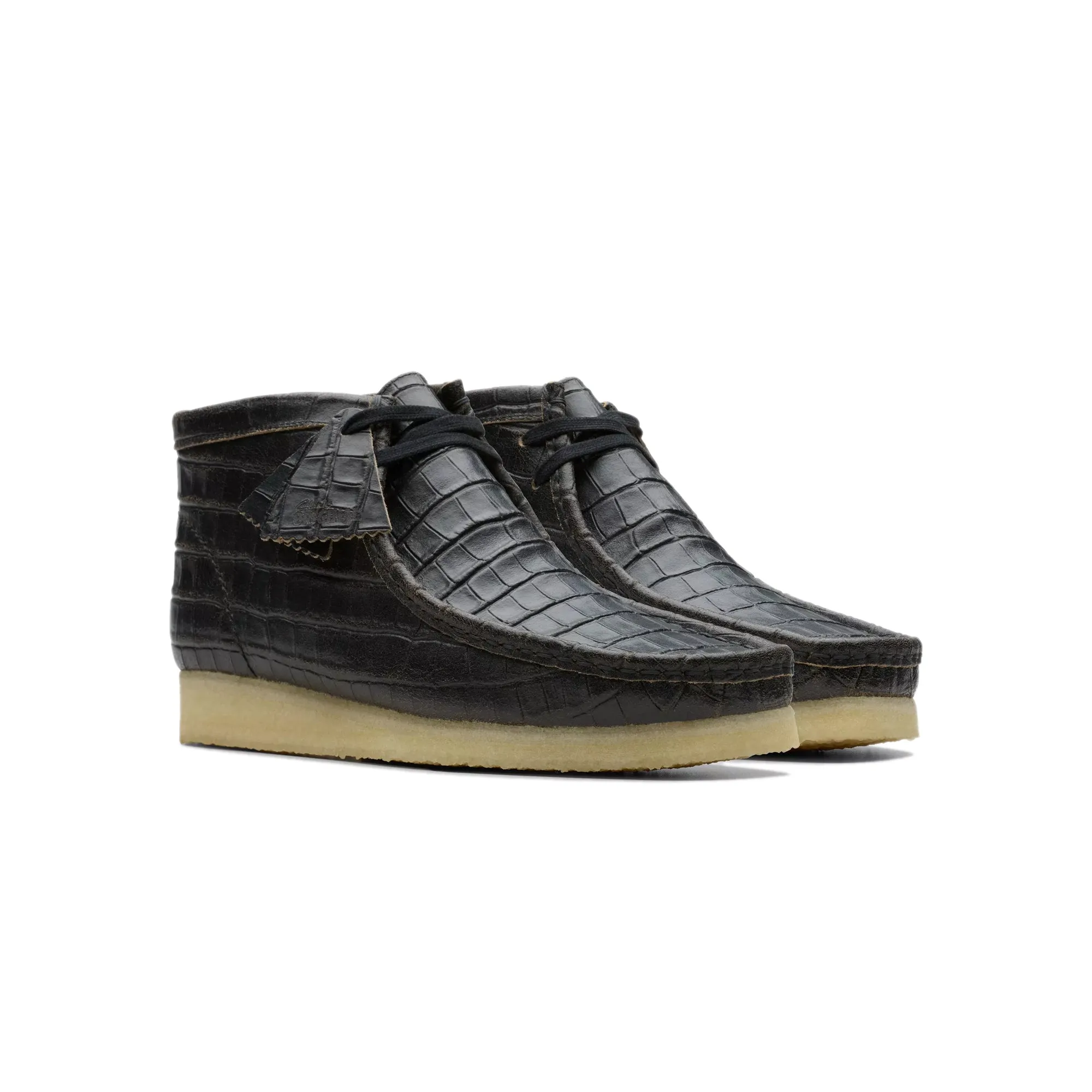 Clarks Mens Wallabee Croc Distress Boots