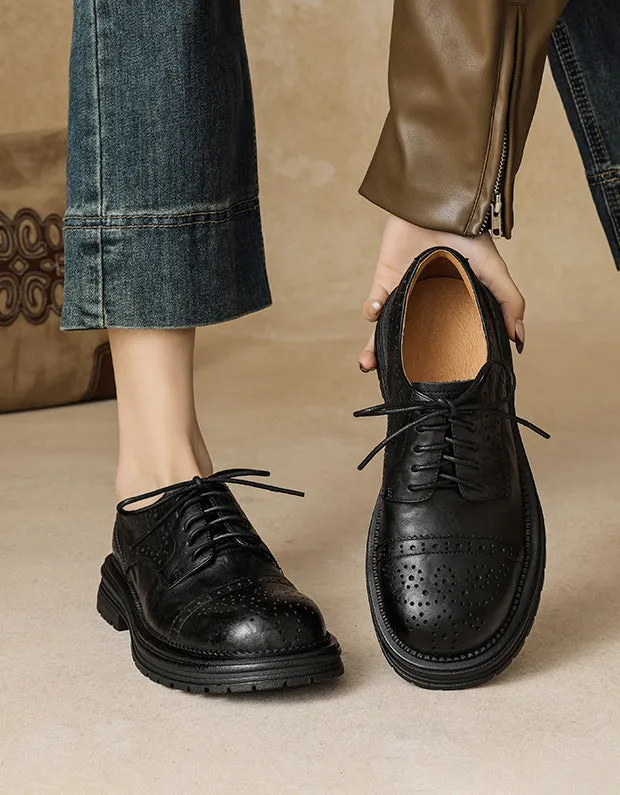 Classic Brogue Style Chunky Oxford Shoes