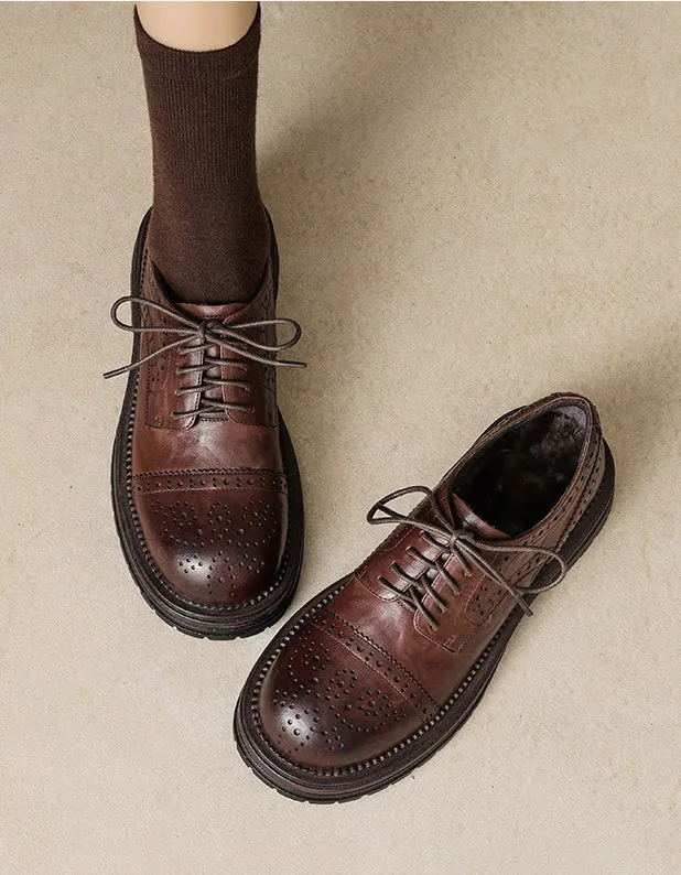 Classic Brogue Style Chunky Oxford Shoes