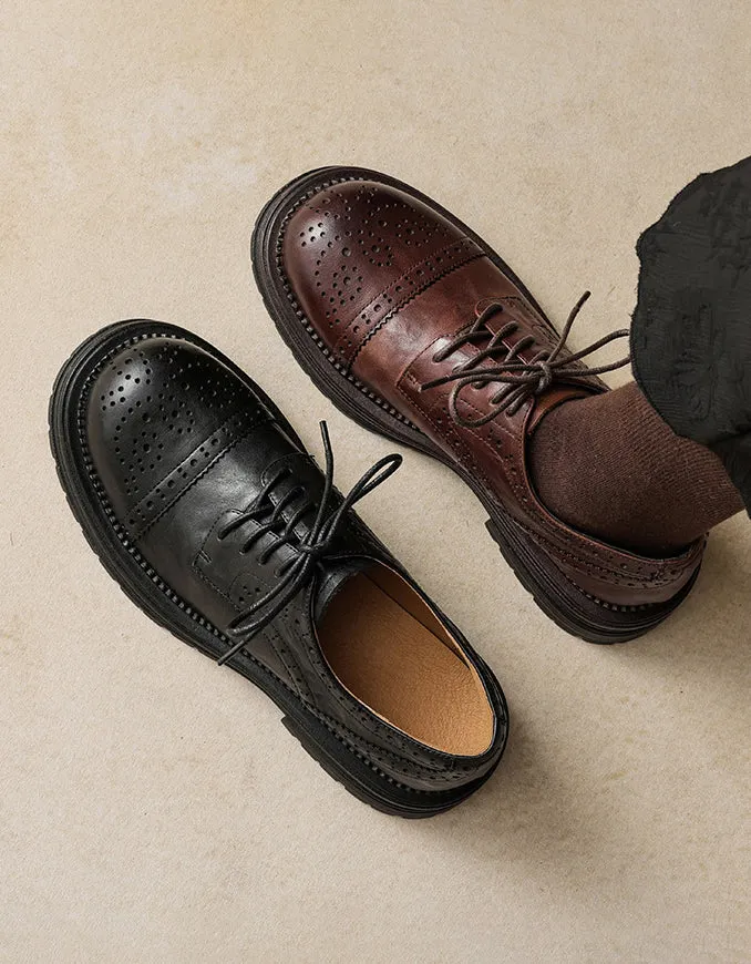 Classic Brogue Style Chunky Oxford Shoes