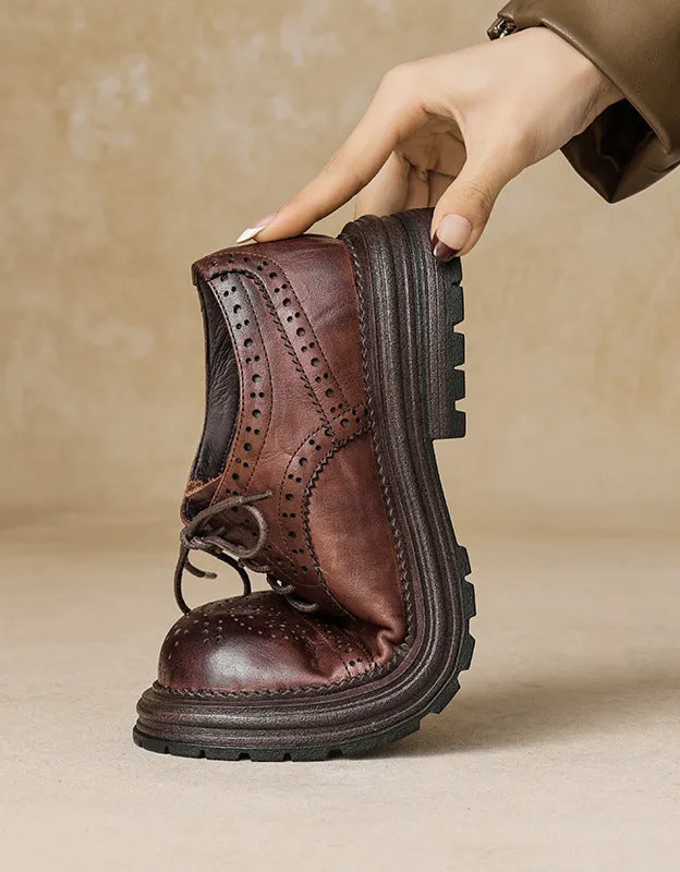 Classic Brogue Style Chunky Oxford Shoes