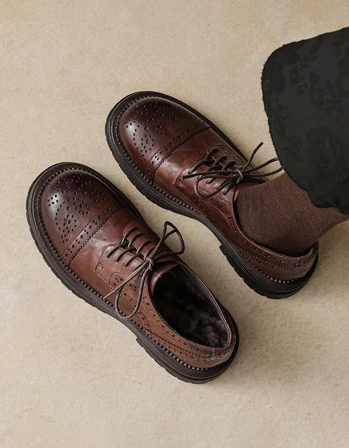 Classic Brogue Style Chunky Oxford Shoes