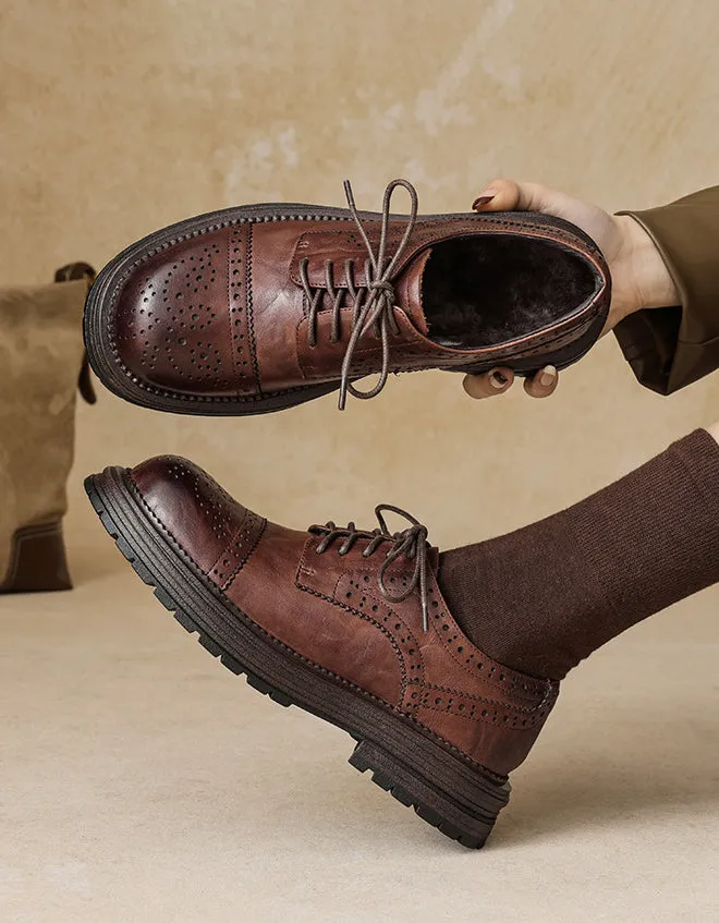 Classic Brogue Style Chunky Oxford Shoes