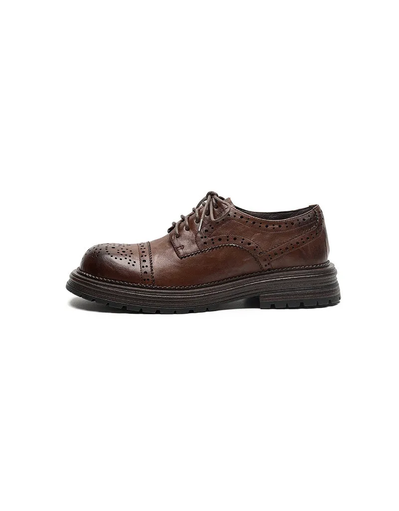 Classic Brogue Style Chunky Oxford Shoes