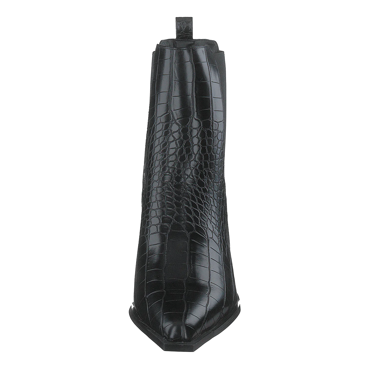 Croc Pointy Block Heel Black