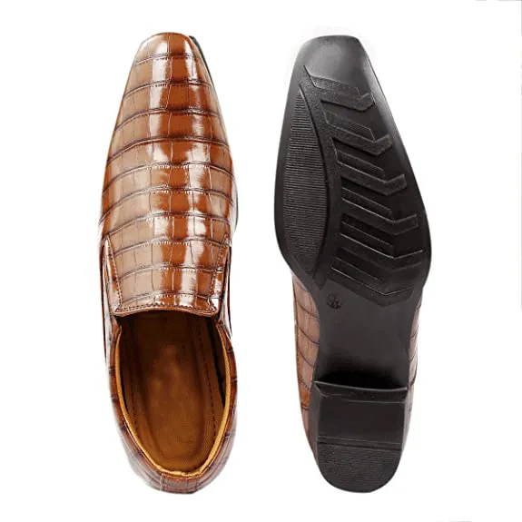 Crocodile Style Height Increasing Faux Leather Material Casual,Loafer and Moccasins Shoes-JonasParamount