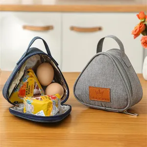 Cyflymder New Triangular Breakfast Insulation Bag Mini Portable Rice Ball Lunch Bento Cooler Bag Food Fresh Pouch for Women Student Kids