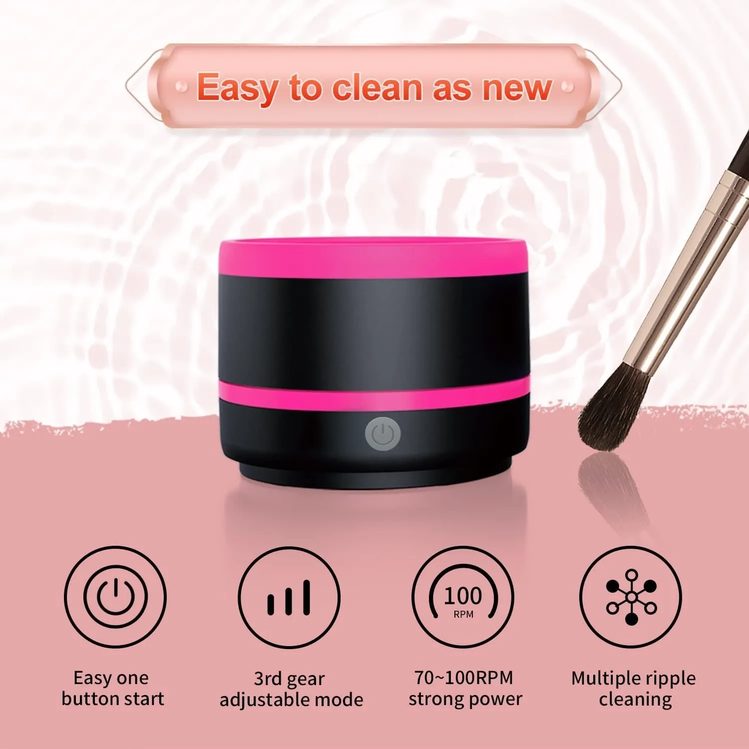 Electric Makeup Brush Cleaner Type-C Small Removeable Easy to Clean
