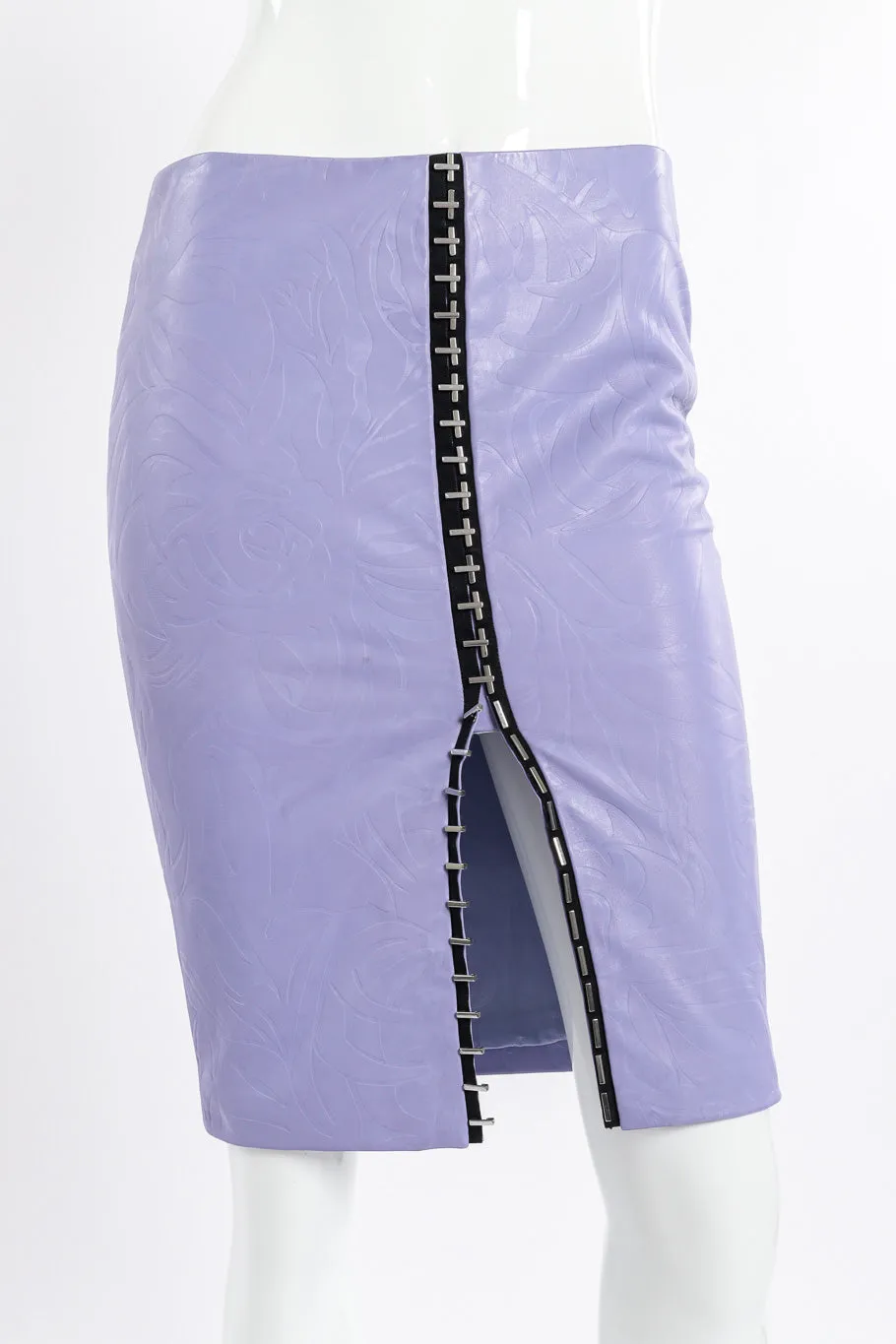 Embossed Leather Pencil Skirt