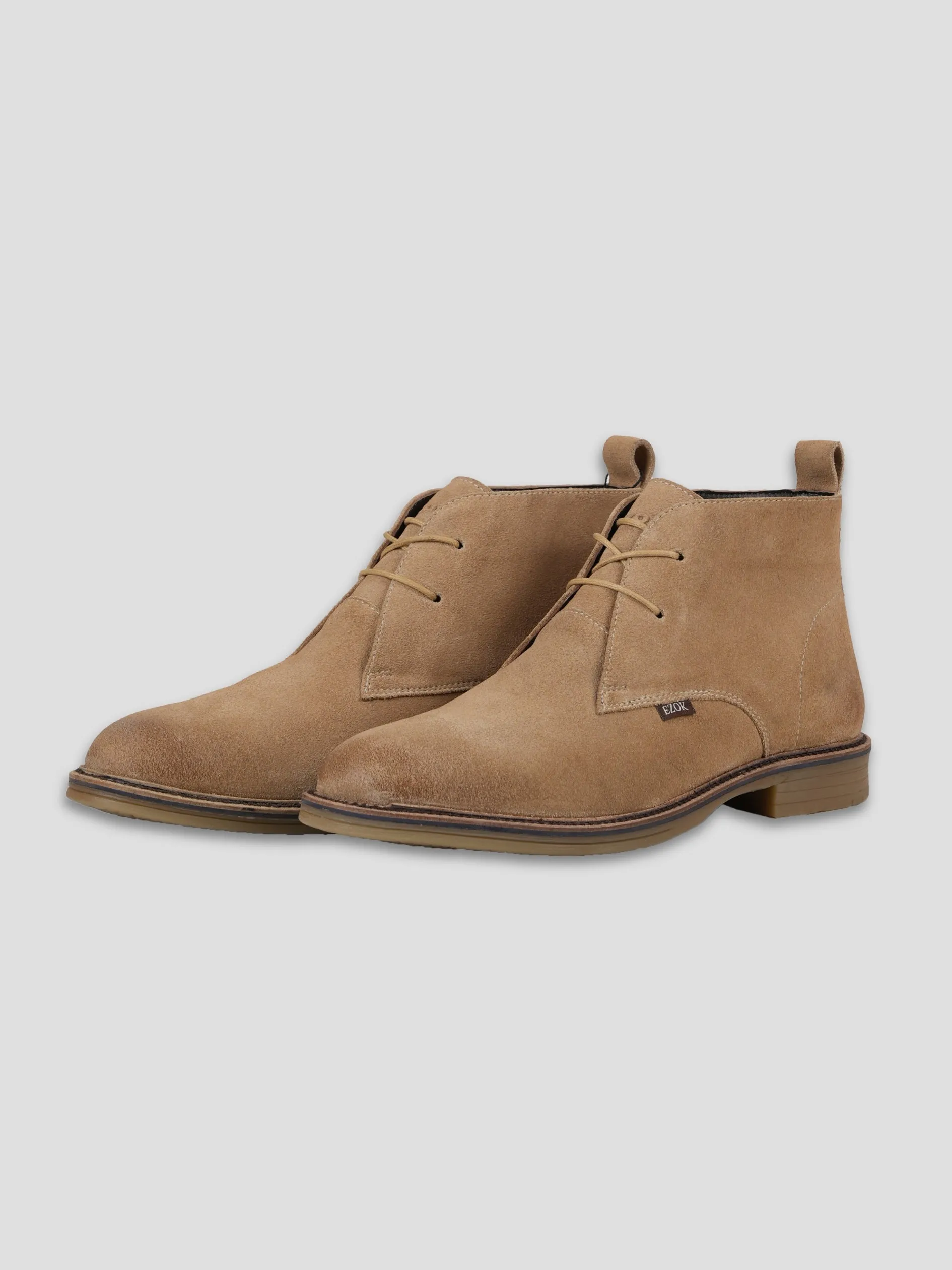 Ezok Leather Ankle Lace Up Boots For Men