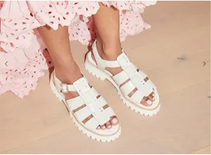 FREDA SALVADOR: DARYA LUGSOLE FISHERMAN, PEARL EMBOSSED CROC