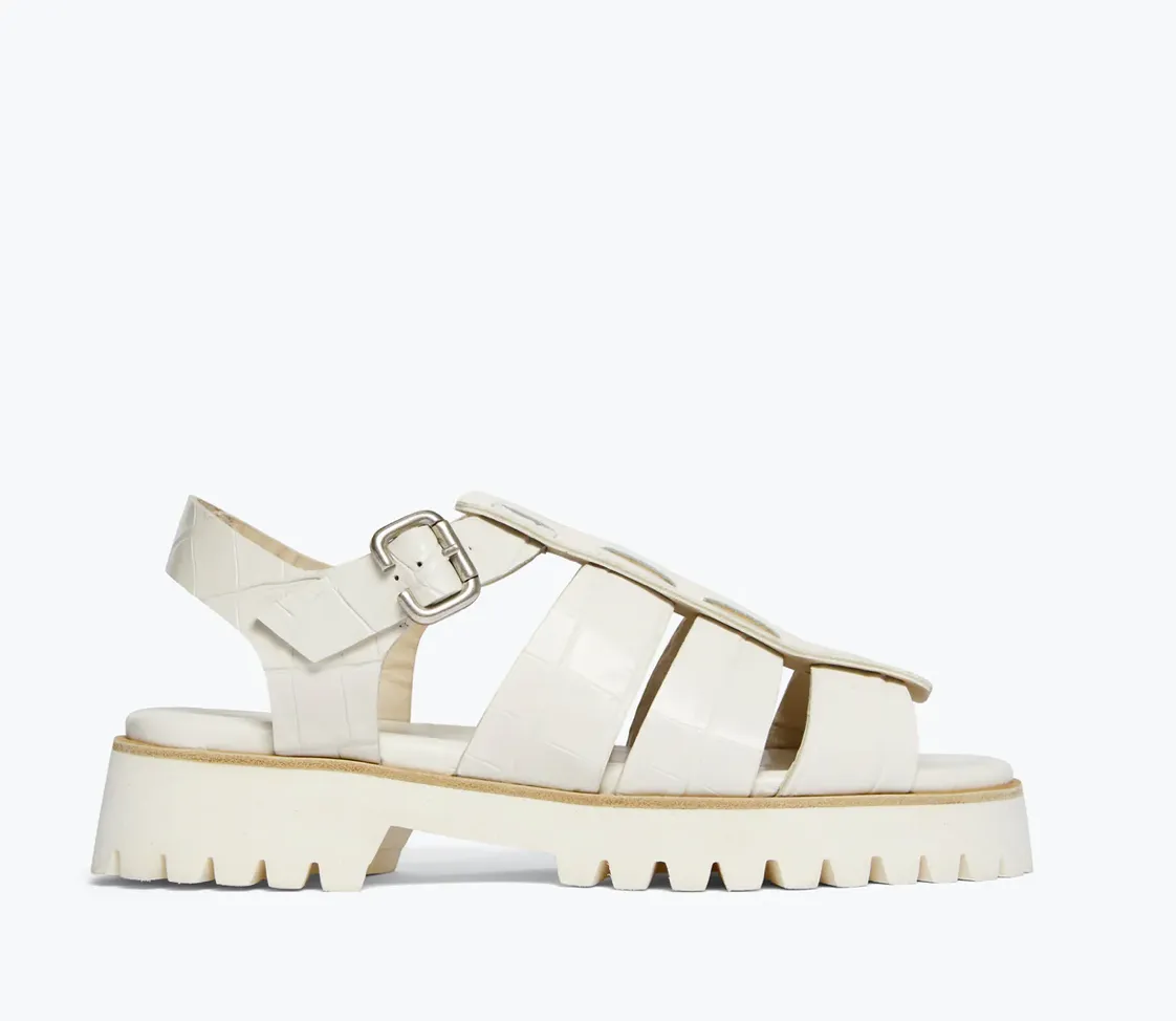 FREDA SALVADOR: DARYA LUGSOLE FISHERMAN, PEARL EMBOSSED CROC