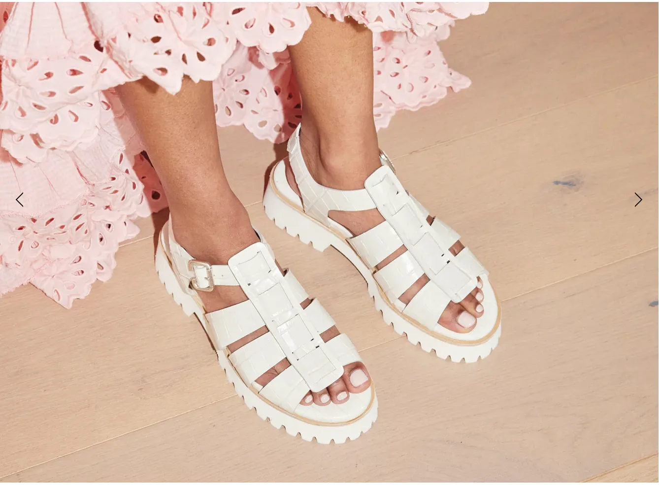 FREDA SALVADOR: DARYA LUGSOLE FISHERMAN, PEARL EMBOSSED CROC
