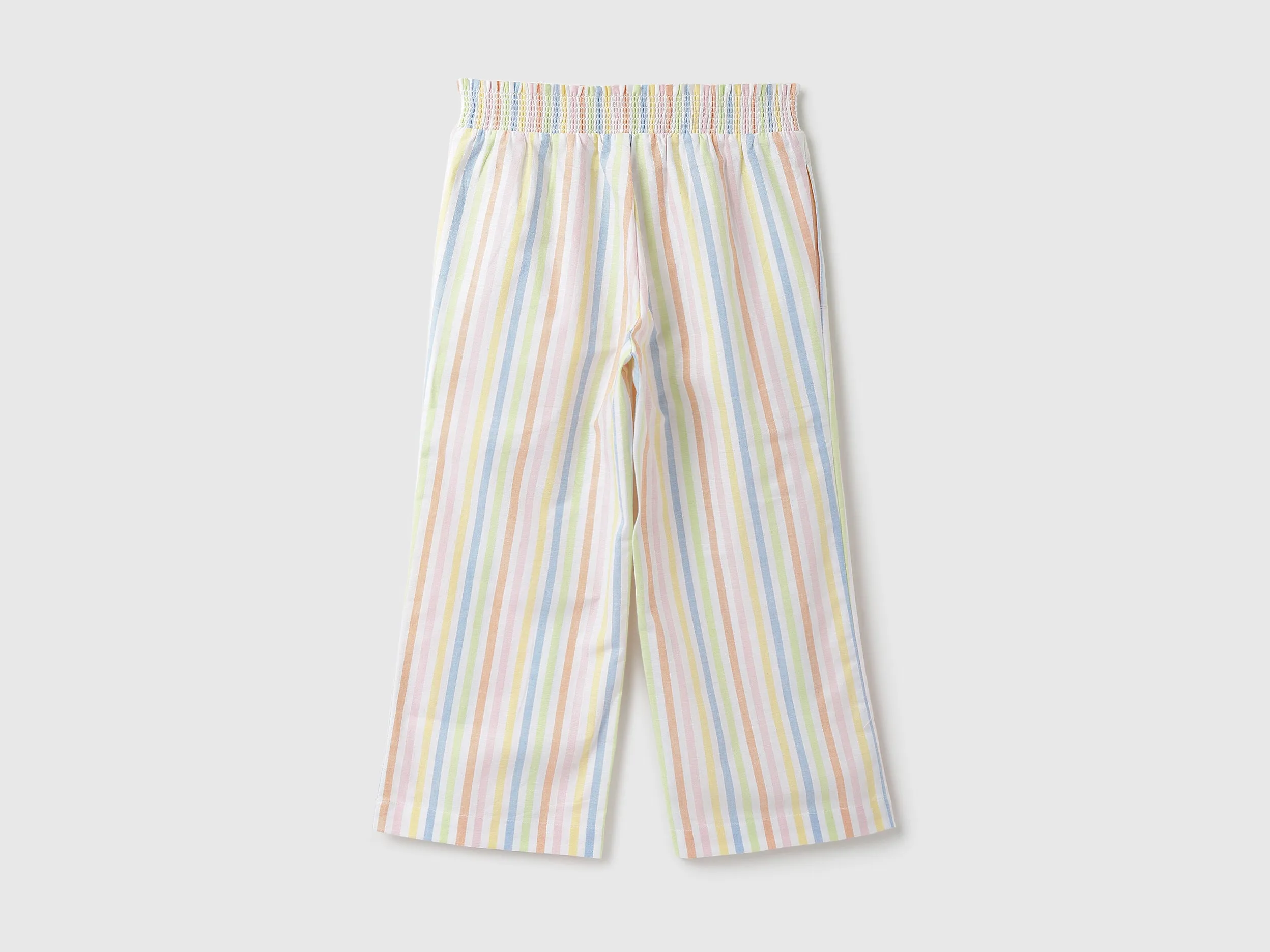 Girls Striped Regular Fit Trousers