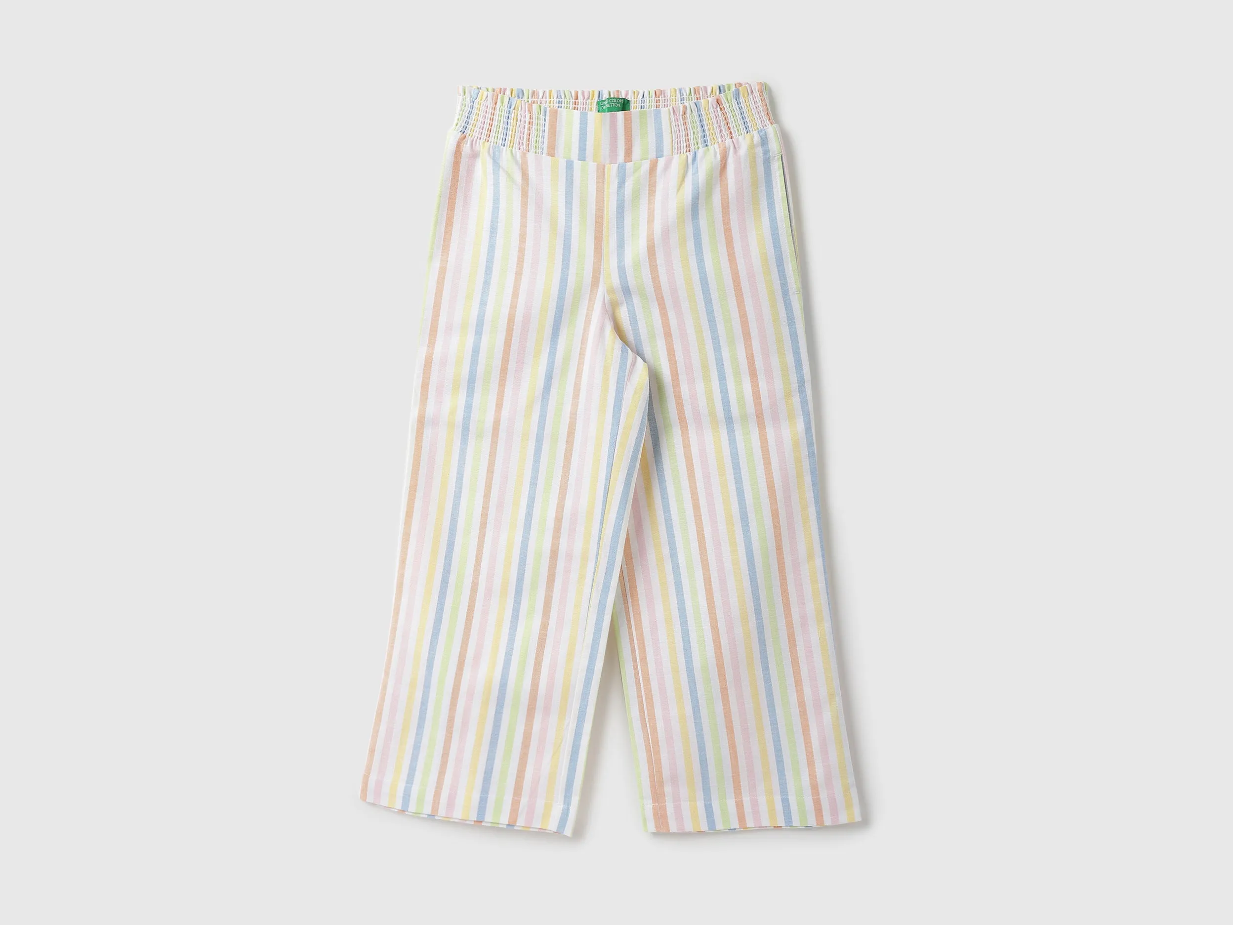 Girls Striped Regular Fit Trousers