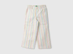 Girls Striped Regular Fit Trousers