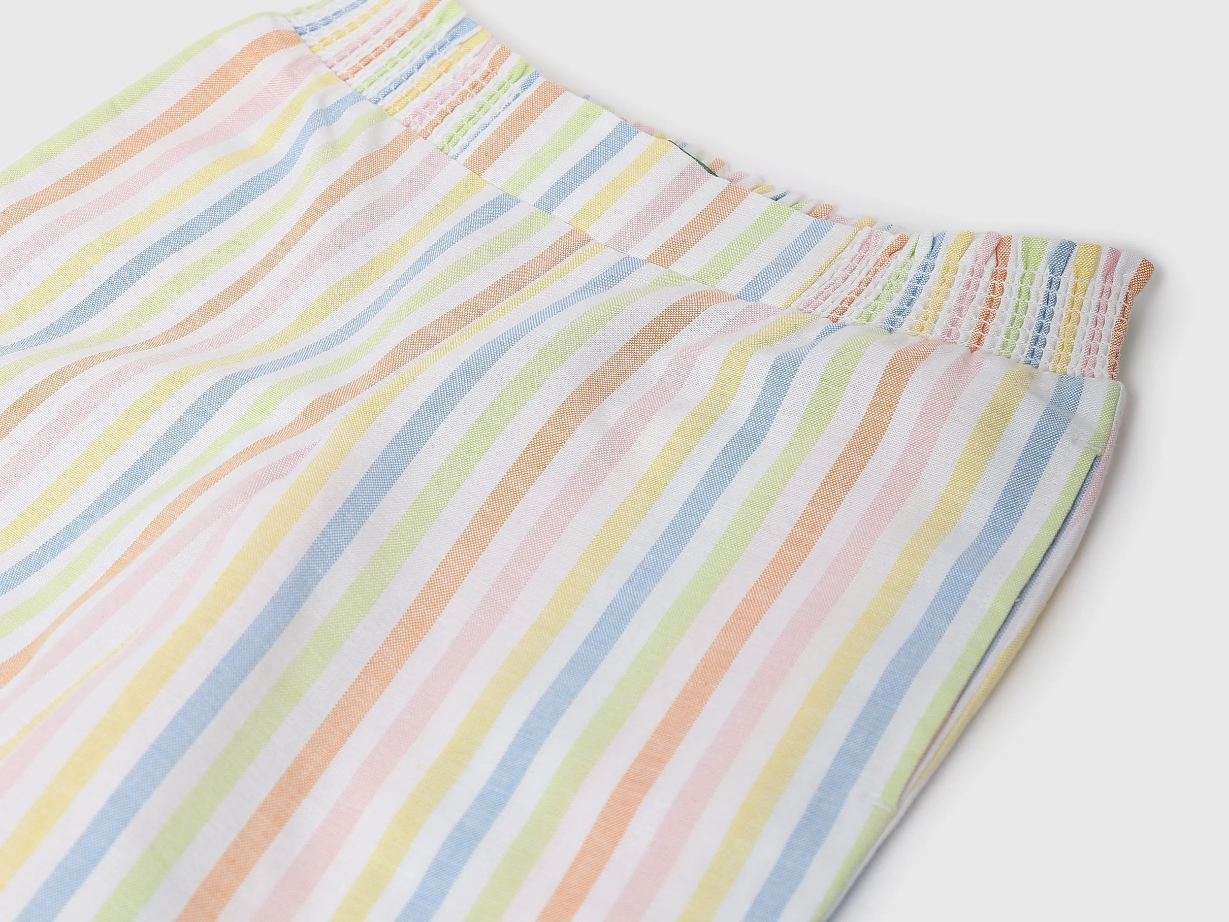 Girls Striped Regular Fit Trousers