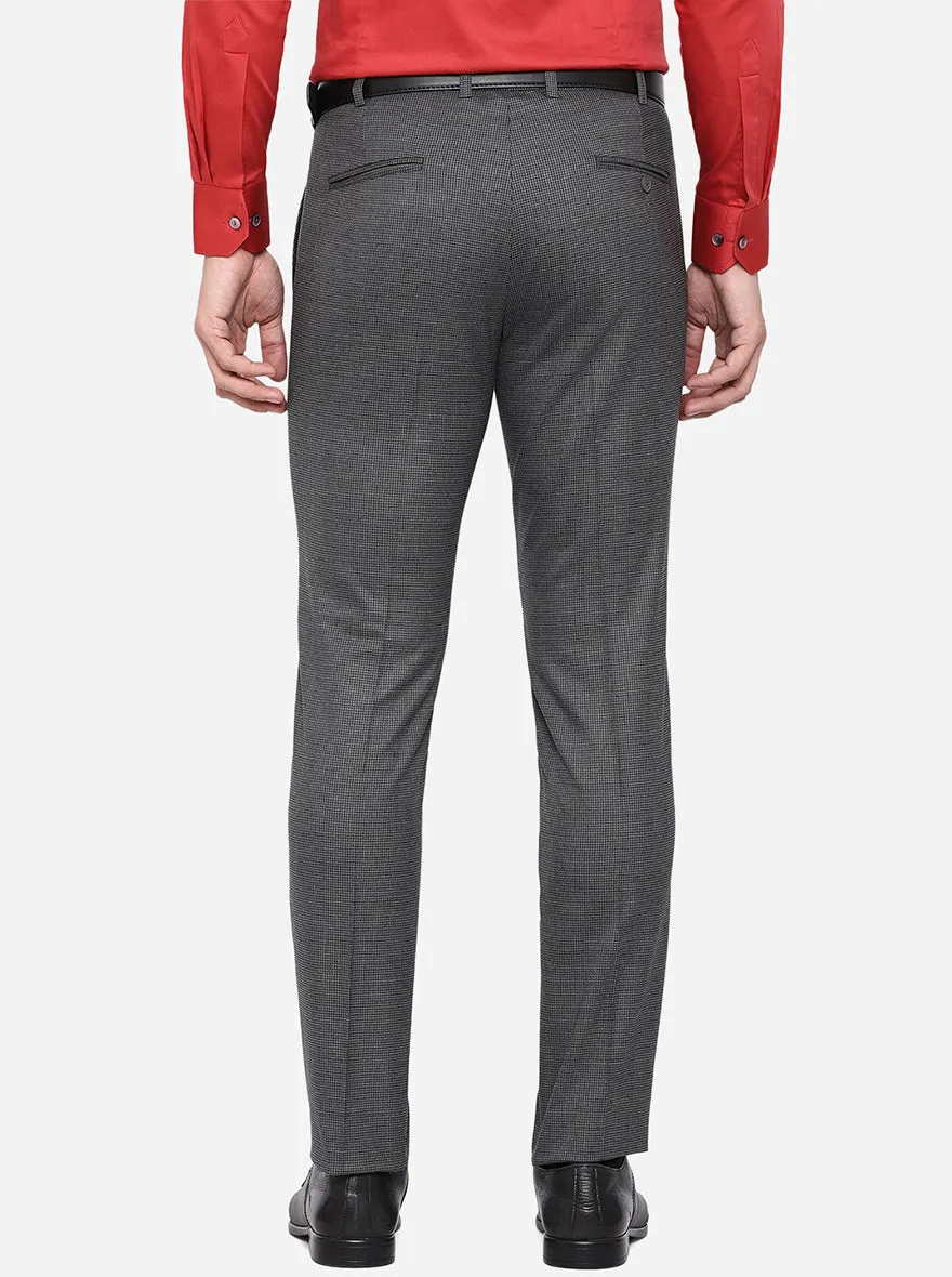 Grey Solid Super Slim Fit Formal Trouser | JadeBlue