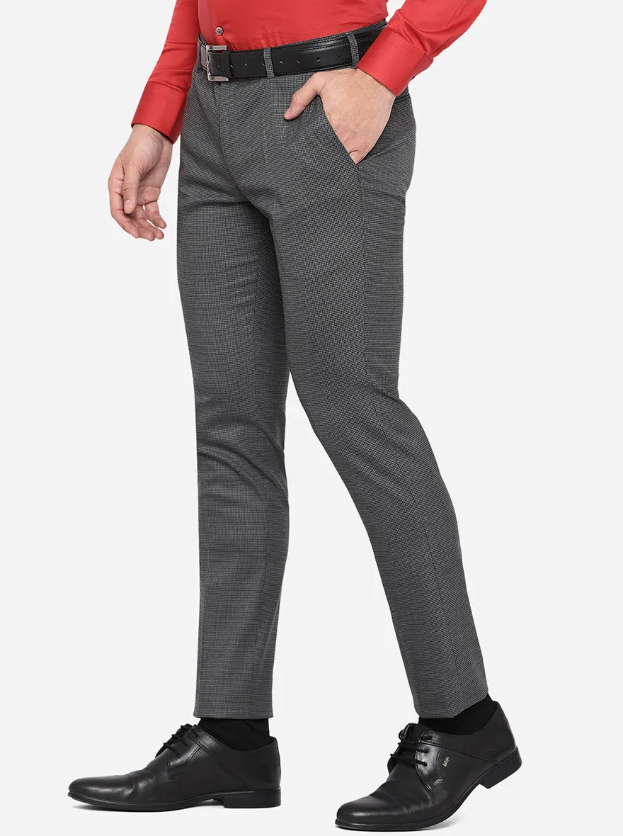 Grey Solid Super Slim Fit Formal Trouser | JadeBlue
