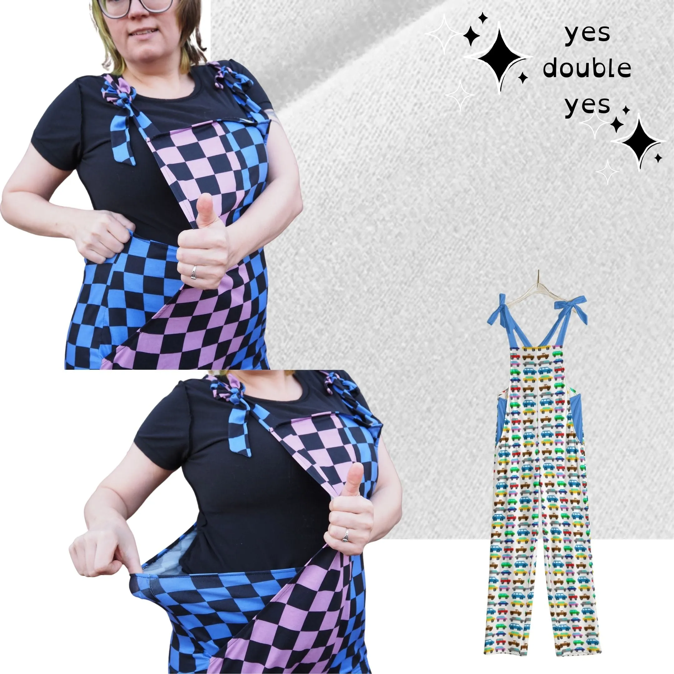 Happy Little Pixel Cars Overalls